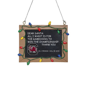 South Carolina Gamecocks NCAA Chalkboard Sign Ornament