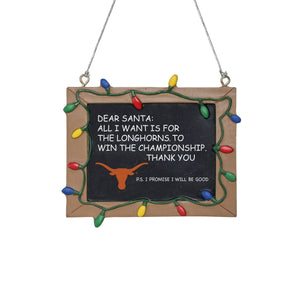 Texas Longhorns NCAA Chalkboard Sign Ornament