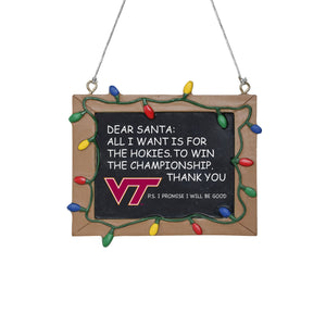 Virginia Tech Hokies NCAA Chalkboard Sign Ornament