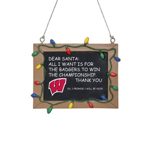 Wisconsin Badgers NCAA Chalkboard Sign Ornament