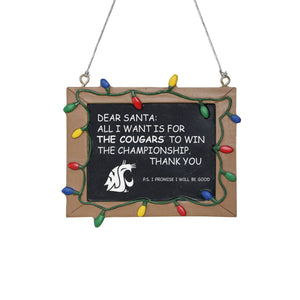 Washington State Cougars NCAA Chalkboard Sign Ornament