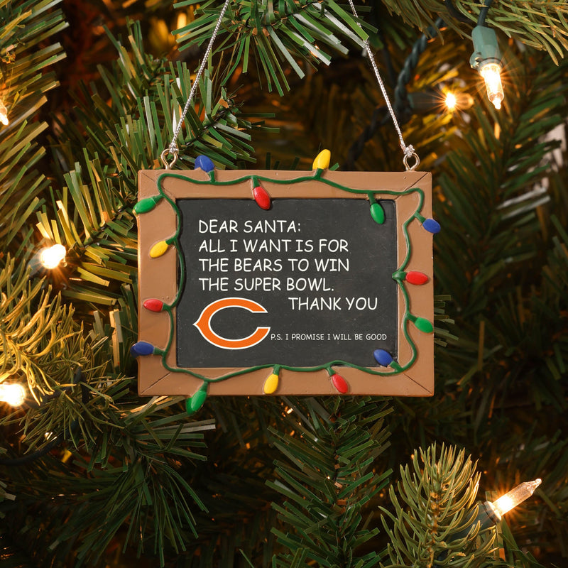 Chicago Bears NFL Resin Chalkboard Sign Ornament