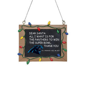 Carolina Panthers NFL Chalkboard Sign Ornament