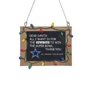 Dallas Cowboys NFL Chalkboard Sign Ornament
