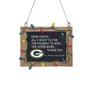 Green Bay Packers NFL Chalkboard Sign Ornament