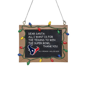 Houston Texans NFL Chalkboard Sign Ornament