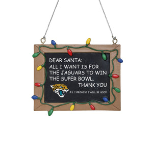 Jacksonville Jaguars NFL Chalkboard Sign Ornament