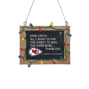 Kansas City Chiefs NFL Chalkboard Sign Ornament