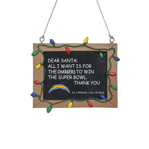 Los Angeles Chargers NFL Chalkboard Sign Ornament