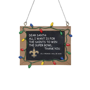 New Orleans Saints NFL Chalkboard Sign Ornament