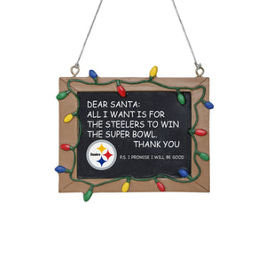 Pittsburgh Steelers NFL Chalkboard Sign Ornament (PREORDER - SHIPS EARLY NOVEMBER)