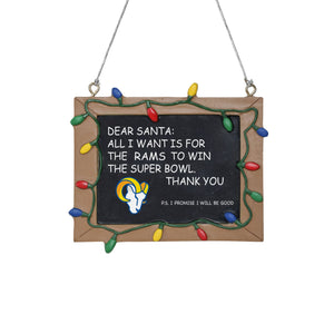 St Louis Rams Chalkboard Sign Ornament