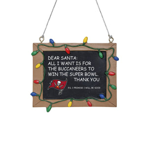 Tampa Bay Buccaneers NFL Chalkboard Sign Ornament