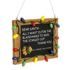 Chicago Black Hawks Resin Chalkboard Ornament