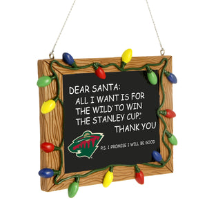 Minnesota Wild NHL Chalkboard Sign Ornament