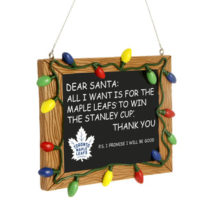 Toronto Maple Leafs NHL Chalkboard Sign Ornament
