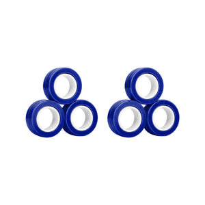 Solid Blue 6 Pack Magnetic Finger Rings