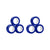 Solid Blue 6 Pack Magnetic Finger Rings