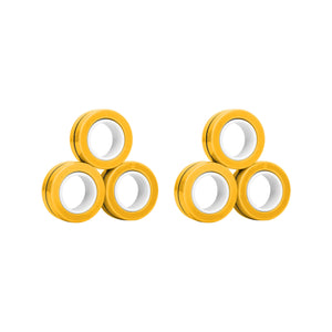 Solid Yellow 6 Pack Magnetic Finger Rings