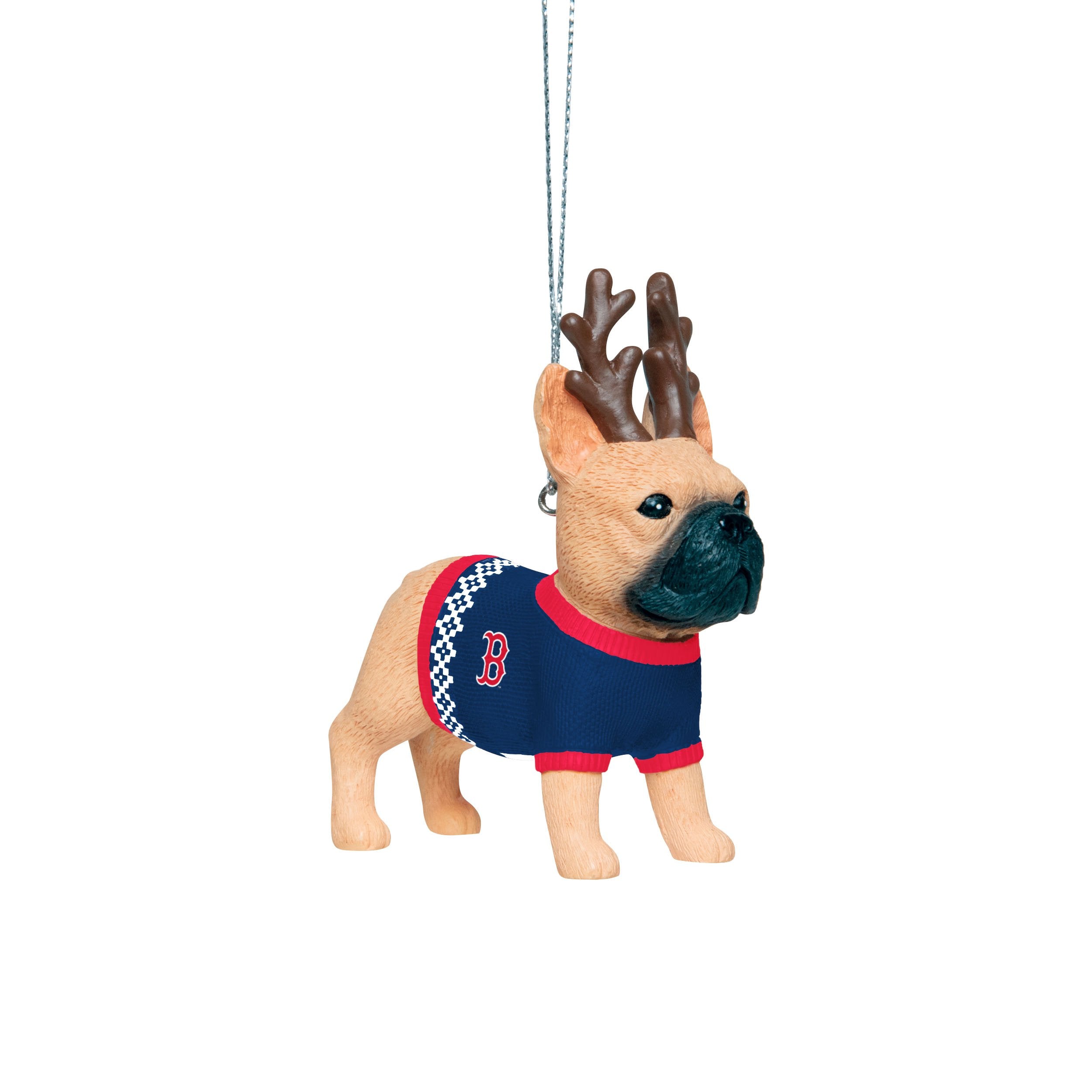 Boston Red Sox MLB French Bulldog Wearing Sweater Ornament