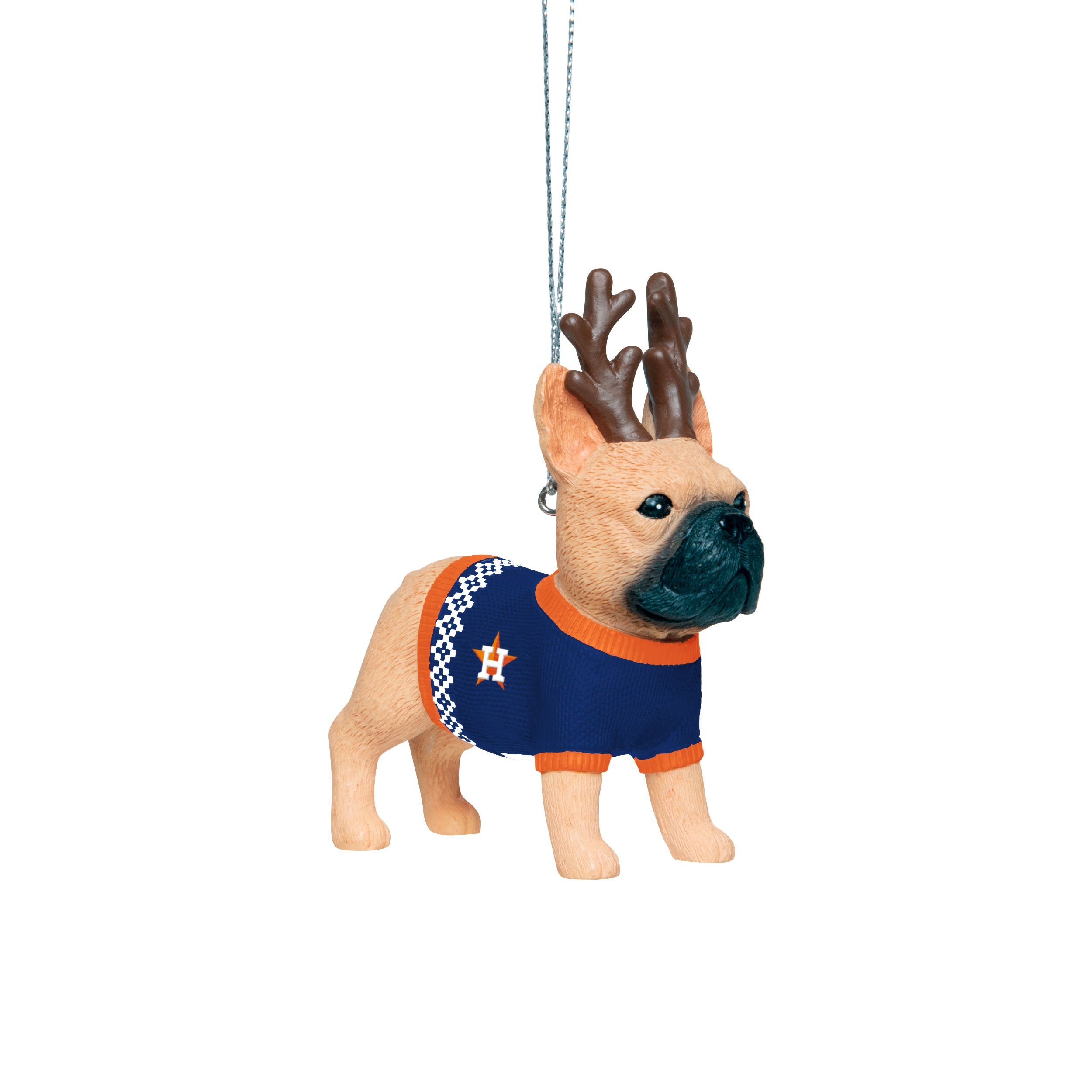 Houston Astros MLB French Bulldog Wearing Sweater Ornament