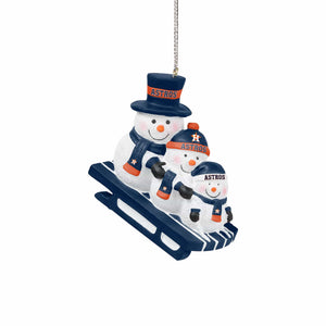 Houston Astros MLB Sledding Snowmen Ornament