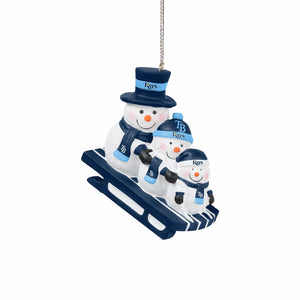 Tampa Bay Rays MLB Sledding Snowmen Ornament