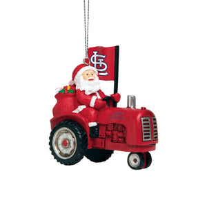 St. Louis Cardinals MLB Santa Riding Tractor Ornament