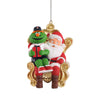 Boston Red Sox MLB Wally the Green Monster Mascot on Santas Lap Ornament