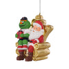 Boston Red Sox MLB Wally the Green Monster Mascot on Santas Lap Ornament