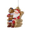 Chicago Cubs MLB Clark Mascot on Santas Lap Ornament