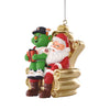 Houston Astros MLB Orbit Mascot on Santas Lap Ornament