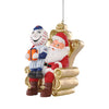 New York Mets MLB Mr Met Mascot on Santas Lap Ornament