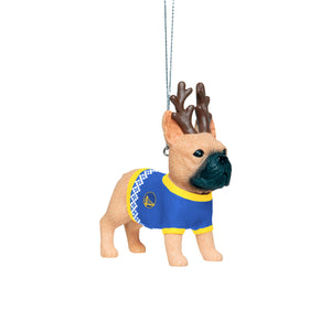 Golden State Warriors NBA French Bulldog Wearing Sweater Ornament