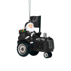 San Antonio Spurs NBA Santa Riding Tractor Ornament