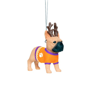 Clemson Tigers NCAA French Bulldog Wearing Sweater Ornament