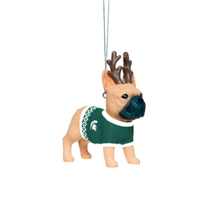 Michigan State Spartans NCAA French Bulldog Wearing Sweater Ornament