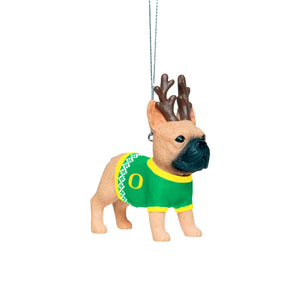 Oregon Ducks NCAA French Bulldog Wearing Sweater Ornament
