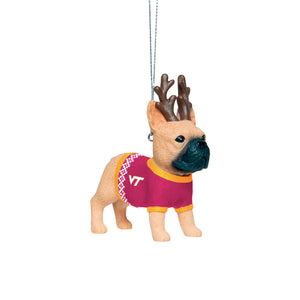 Virginia Tech Hokies NCAA French Bulldog Wearing Sweater Ornament