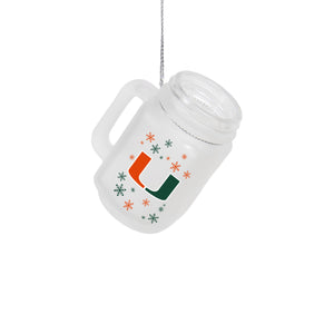 Miami Hurricanes NCAA Mason Jar Ornament
