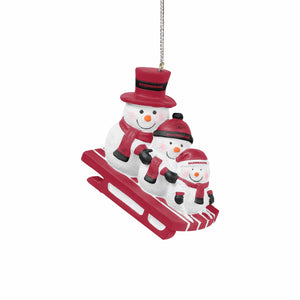 Arkansas Razorbacks NCAA Sledding Snowmen Ornament