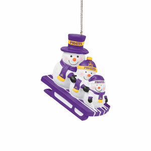 East Carolina Pirates NCAA Sledding Snowmen Ornament