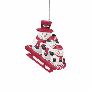 Indiana Hoosiers NCAA Sledding Snowmen Ornament