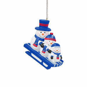 Kansas Jayhawks NCAA Sledding Snowmen Ornament