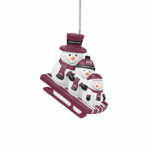 Mississippi State Bulldogs NCAA Sledding Snowmen Ornament