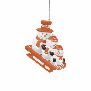 Texas Longhorns NCAA Sledding Snowmen Ornament