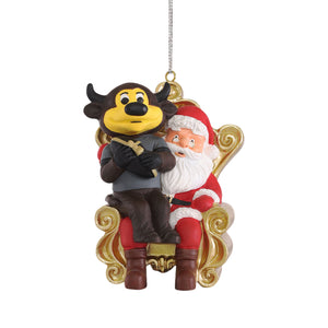 Colorado Buffaloes NCAA Chip the Buffalo Mascot on Santas Lap Ornament