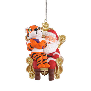 Clemson Tigers NCAA The Tiger Mascot on Santas Lap Ornament