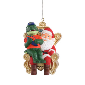 Florida Gators NCAA Albert Mascot on Santas Lap Ornament