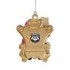 Georgia Bulldogs NCAA Hairy Dawg Mascot on Santas Lap Ornament
